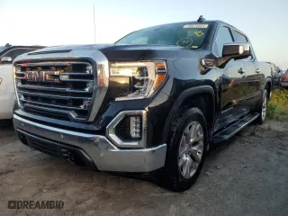 2019 GMC Sierra 1500 SLT with VIN 1GTU9DEL0KZ112829, listed as a Copart auction lot 76674524 with 91,747 mi miles and Salvage Title. Bid and sale history available at carsss.com. Image 1.