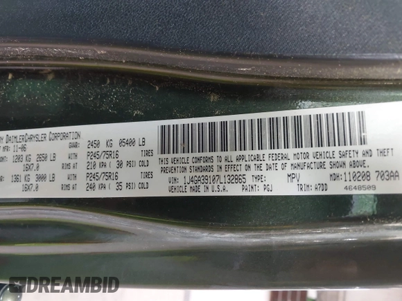2007 Jeep Wrangler X z VIN 1J4GA39107L132865, wystawiony jako IAAI lot #42252972 z przebiegiem 101 114 mil mil oraz . Historia ofert i sprzedaży dostępna na DreamBid. Obrazek 9.