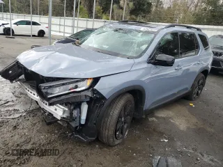 2025 Honda Pilot Black Edition with VIN 5FNYG1H90SB083215, listed as a Copart auction lot 42547625 with 0 mi miles and Salvage Title. Bid and sale history available at carsss.com. Image 1.