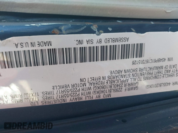 2006 Subaru Legacy Outback z VIN 4S4BP61C167315126, wystawiony jako IAAI lot #42832232 z przebiegiem 166 872 mil mil oraz . Historia ofert i sprzedaży dostępna na DreamBid. Obrazek 9.