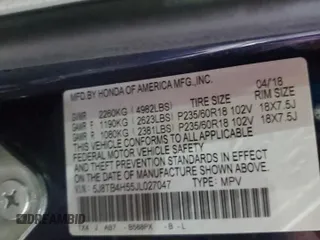 2018 Acura RDX w/Technology Pkg with VIN 5J8TB4H55JL027047, listed as a Copart auction lot 41737175 with 48,453 mi miles and Salvage Title. Bid and sale history available at carsss.com. Image 13.