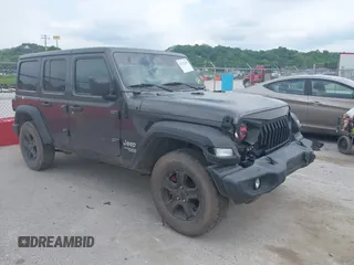 2019 Jeep Wrangler Unlimited Sport S with VIN 1C4HJXDN3KW634644, listed as a IAAI auction lot 42272267 with 106,700 mi miles and . Bid and sale history available at DreamBid. Image 1.