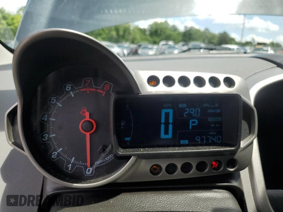 2016 Chevrolet Sonic LT with VIN 1G1JC5SH4G4119418, listed as a Copart auction lot 55809185 with 97,740 mi miles and Salvage title. Bid and sale history available at DreamBid. Image 9.