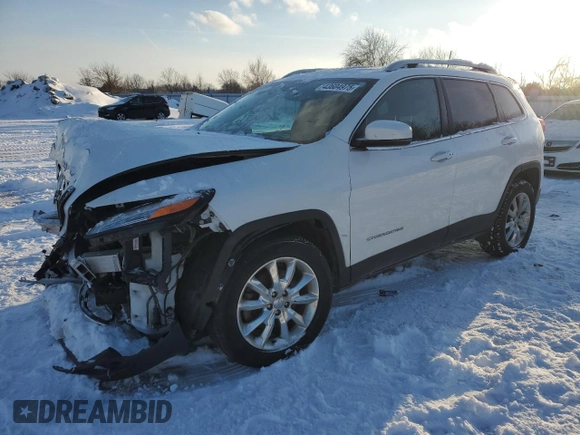 2016 Jeep Cherokee Limited with VIN 1C4PJMDS0GW149773, listed as a Copart auction lot 43604975 with 218,685 mi miles and Salvage title. Bid and sale history available at DreamBid. Image 1.