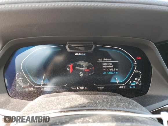 2021 BMW X5 xDrive45e with VIN 5UXTA6C03M9H41531, listed as a Copart auction lot 54133805 with 17,484 mi miles and Salvage Title. Bid and sale history available at DreamBid. Image 9.