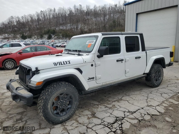 2023 Jeep Gladiator Willys with VIN 1C6HJTAG1PL567671, listed as a Copart auction lot 45968995 with 0 mi miles and Salvage Title. Bid and sale history available at carsss.com. Image 1.