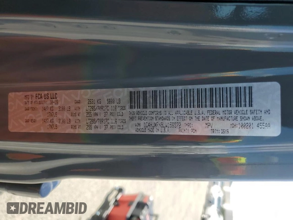 2020 Jeep Wrangler Unlimited Rubicon with VIN 1C4HJXFN9LW156972, listed as a Copart auction lot 50666195 with 13,834 mi miles and Salvage title. Bid and sale history available at DreamBid. Image 13.