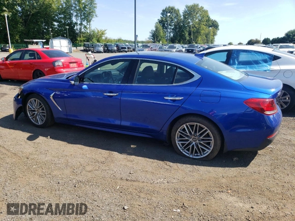 2021 Genesis G70 2.0T with VIN KMTG34LA7MU074906, listed as a Copart auction lot 71181204 with 41,757 mi miles and Salvage title. Bid and sale history available at DreamBid. Image 2.