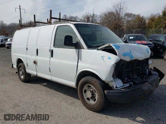 2013 Chevrolet Express Cargo with VIN 1GCWGFCA7D1123775, listed as a IAAI auction lot 41681686 with Not provided miles and . Bid and sale history available at DreamBid. Image 1.