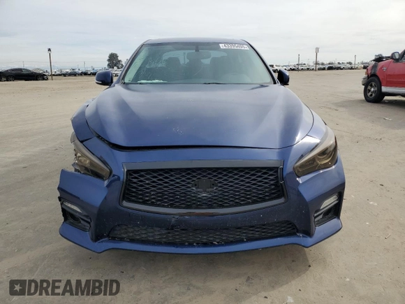 2016 Infiniti Q50 Red Sport 400 with VIN JN1FV7APXGM420158, listed as a Copart auction lot 43395405 with 114,943 mi miles and Salvage title. Bid and sale history available at DreamBid. Image 5.