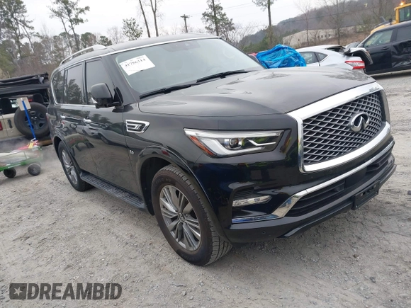 2020 Infiniti QX80 Luxe z VIN JN8AZ2NF7L9704896, wystawiony jako IAAI lot #41786314 z przebiegiem 75 305 mil mil oraz . Historia ofert i sprzedaży dostępna na DreamBid. Obrazek 1.