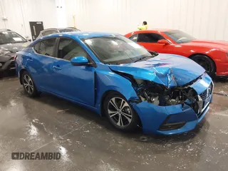 2020 Nissan Sentra SV with VIN 3N1AB8CV3LY220654, listed as a IAAI auction lot 41740719 with 27,546 mi miles and . Bid and sale history available at DreamBid. Image 1.