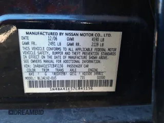 2007 Nissan Maxima 3.5 SL with VIN 1N4BA41E57C845156, listed as a Copart auction lot 42751405 with 178,340 mi miles and Clean Title. Bid and sale history available at carsss.com. Image 10.