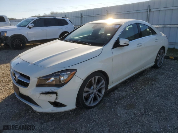 2016 Mercedes-Benz CLA with VIN WDDSJ4EB9GN382457, listed as a Copart auction lot 46546205 with 44,332 mi miles and Salvage Title. Bid and sale history available at carsss.com. Image 1.
