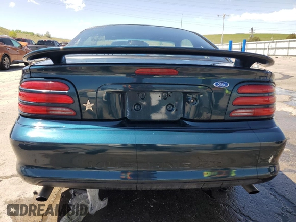 1995 Ford Mustang GT with VIN 1FALP42T5SF103346, listed as a Copart auction lot 56422635 with 31,616 mi miles and Salvage title. Bid and sale history available at DreamBid. Image 6.
