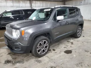 2017 Jeep Renegade Limited z VIN ZACCJBDB7HPE78018, wystawiony jako Copart lot #58027535 z przebiegiem 133 145 mil mil oraz Szkoda całkowita • Salvage title. Historia ofert i sprzedaży dostępna na DreamBid. Obrazek 1.