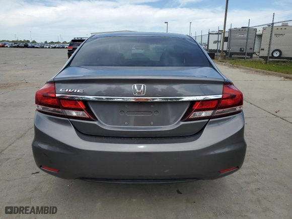 2013 Honda Civic Sdn LX with VIN 19XFB2F50DE272628, listed as a Copart auction lot 52399035 with 78,579 mi miles and Salvage Title. Bid and sale history available at carsss.com. Image 6.