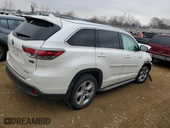 2016 Toyota Highlander Hybrid Limited with VIN 5TDDCRFH5GS017328, listed as a Copart auction lot 44014574 with 0 mi miles. Bid and sale history available at carsss.com. Image 3.