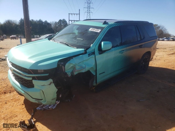2021 Chevrolet Tahoe Z71 with VIN 1GNSKPKD9MR179272, listed as a Copart auction lot 88964085 with 0 mi miles and Salvage Title. Bid and sale history available at carsss.com. Image 1.