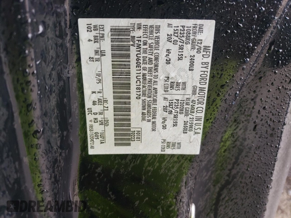 2001 Ford Explorer Sport z VIN 1FMYU60E11UC18170, wystawiony jako Copart lot #49212385 z przebiegiem 219 383 mil mil oraz Tytuł czysty. Historia ofert i sprzedaży dostępna na DreamBid. Obrazek 12.