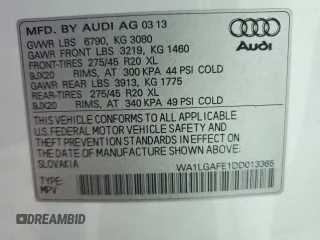 2013 Audi Q7 Premium Plus z VIN WA1LGAFE1DD013365, wystawiony jako Copart lot #54344155 z przebiegiem 179 173 mil mil oraz Szkoda całkowita • Salvage title. Historia ofert i sprzedaży dostępna na DreamBid. Obrazek 13.