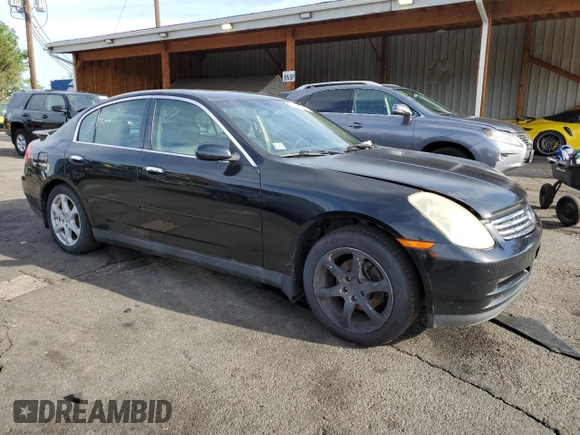 2004 Infiniti G35 w/Leather z VIN JNKCV51F34M708688, wystawiony jako Copart lot #59127945 z przebiegiem 199 727 mil mil oraz Szkoda całkowita • Salvage title. Historia ofert i sprzedaży dostępna na DreamBid. Obrazek 4.