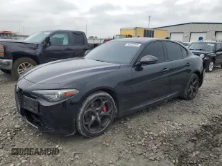 2019 Alfa Romeo Giulia Sport with VIN ZARFANAN4K7608229, listed as a Copart auction lot 56253945 with 62,500 mi miles and Salvage title. Bid and sale history available at DreamBid. Image 1.