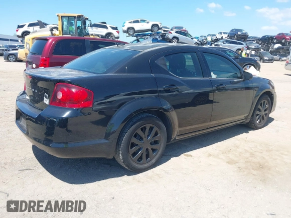 2014 Dodge Avenger SE with VIN 1C3CDZAB1EN133550, listed as a IAAI auction lot 42033001 with 137,592 mi miles. Bid and sale history available at carsss.com. Image 4.