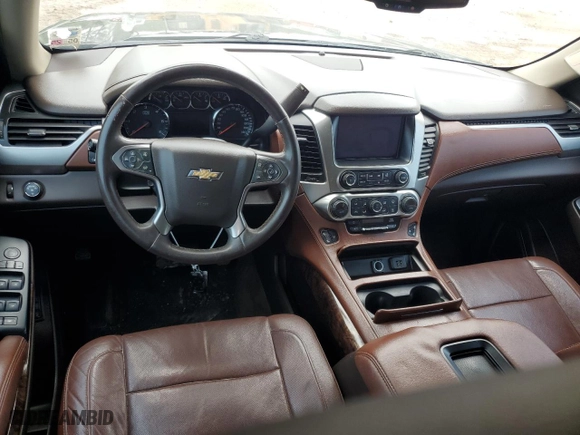 2015 Chevrolet Suburban LTZ with VIN 1GNSCKKCXFR303589, listed as a Copart auction lot 50590045 with NaN miles and Salvage Title. Bid and sale history available at carsss.com. Image 8.