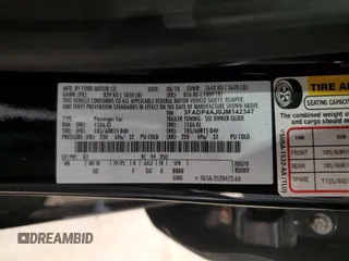 2018 Ford Fiesta S z VIN 3FADP4AJ0JM142347, wystawiony jako Copart lot #62892505 z przebiegiem 41 546 mil mil oraz Szkoda całkowita • Salvage title. Historia ofert i sprzedaży dostępna na DreamBid. Obrazek 12.