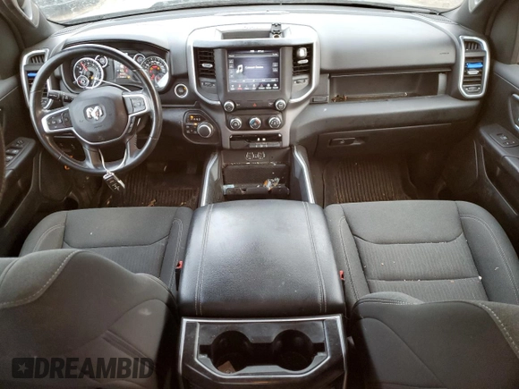 2021 Ram 1500 Big Horn with VIN 1C6SRFBT6MN727653, listed as a Copart auction lot 46327465 with 91,220 mi miles and Salvage Title. Bid and sale history available at carsss.com. Image 8.