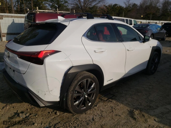2021 Lexus UX with VIN JTHR9JBH3M2053774, listed as a Copart auction lot 44248563 with 35,833 mi miles. Bid and sale history available at carsss.com. Image 3.