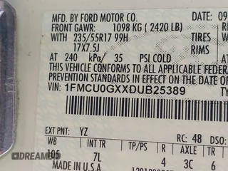 2013 Ford Escape SE с VIN 1FMCU0GXXDUB25389, выставлен на аукционе IAAI как лот 42714468 с пробегом 158 849 миль миль и . История ставок и продаж доступна на DreamBid. Изображение 9.