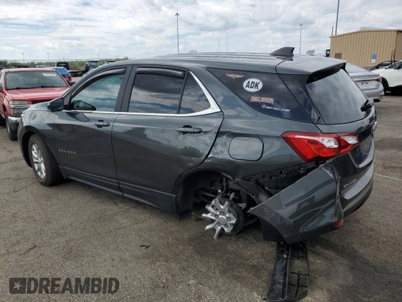 2021 Chevrolet Equinox LT z VIN 3GNAXUEV9ML371279, wystawiony jako Copart lot #55960005 z przebiegiem 54 110 mil mil oraz Szkoda całkowita • Salvage title. Historia ofert i sprzedaży dostępna na DreamBid. Obrazek 2.