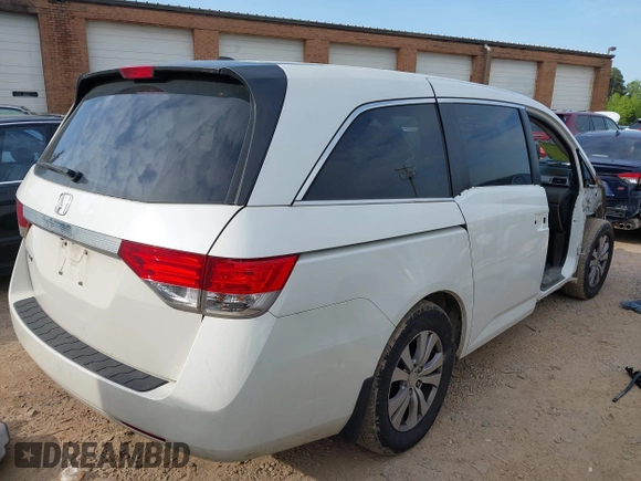 2015 Honda Odyssey EX-L z VIN 5FNRL5H61FB055684, wystawiony jako IAAI lot #42013480 z przebiegiem 221 381 mil mil oraz . Historia ofert i sprzedaży dostępna na DreamBid. Obrazek 4.