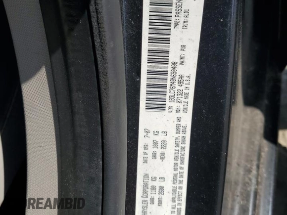 2008 Dodge Avenger R/T with VIN 1B3LC76M48N650408, listed as a Copart auction lot 50935295 with 111,414 mi miles and Salvage Title. Bid and sale history available at DreamBid. Image 13.