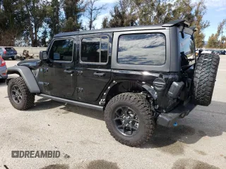 2024 Jeep Wrangler Willys z VIN 1C4RJXN67RW217419, wystawiony jako Copart lot #45734555 z przebiegiem 2 438 mil mil oraz Szkoda całkowita • Salvage title. Historia ofert i sprzedaży dostępna na DreamBid. Obrazek 2.