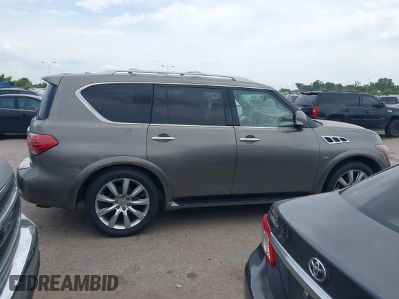 2014 Infiniti QX80 with VIN JN8AZ2NF5E9556556, listed as a IAAI auction lot 42455689 with 237,980 mi miles and . Bid and sale history available at DreamBid. Image 13.