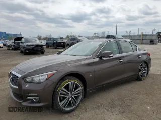 2015 Infiniti Q50 z VIN JN1BV7AR4FM407730, wystawiony jako Copart lot #53405565 z przebiegiem 118 031 mil mil oraz Szkody całkowita. Historia ofert i sprzedaży dostępna na DreamBid. Obrazek 1.