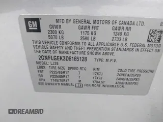 2013 Chevrolet Equinox LTZ z VIN 2GNFLGEK3D6165128, wystawiony jako IAAI lot #42085881 z przebiegiem 120 989 mil mil oraz . Historia ofert i sprzedaży dostępna na DreamBid. Obrazek 9.