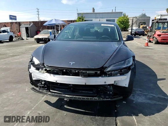 2025 Tesla Model 3 Long Range with VIN 5YJ3E1EA6SF908074, listed as a Copart auction lot 54786175 with 3,998 mi miles and Salvage title. Bid and sale history available at DreamBid. Image 14.
