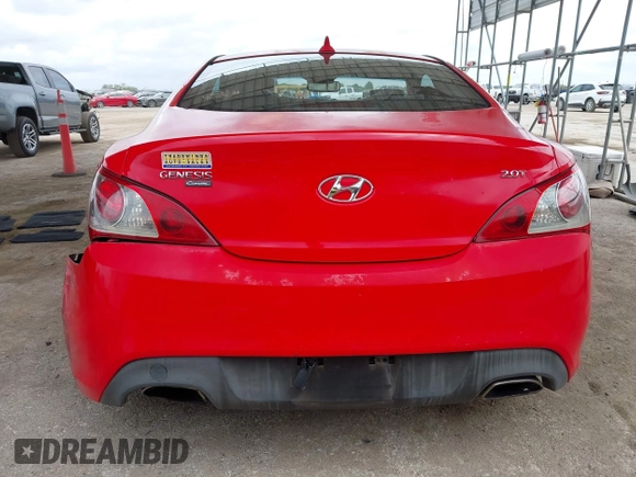 2010 Hyundai Genesis Coupe Premium with VIN KMHHT6KD2AU027736, listed as a IAAI auction lot 42654916 with 102,715 mi miles and . Bid and sale history available at DreamBid. Image 16.