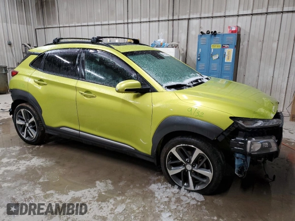 2019 Hyundai Kona Ultimate with VIN KM8K5CA59KU390674, listed as a Copart auction lot 43303795 with 46,070 mi miles and Salvage Title. Bid and sale history available at carsss.com. Image 4.