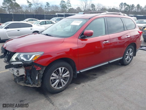 2018 Nissan Pathfinder S with VIN 5N1DR2MM4JC664054, listed as a IAAI auction lot 41608857 with 80,195 mi miles. Bid and sale history available at carsss.com. Image 18.