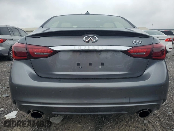 2020 Infiniti Q50 Luxe with VIN JN1EV7AP8LM208073, listed as a Copart auction lot 60069265 with 21,787 mi miles and Salvage title. Bid and sale history available at DreamBid. Image 6.