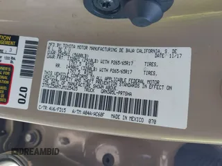 2018 Toyota Tacoma SR z VIN 3TMCZ5AN7JM125425, wystawiony jako IAAI lot #40459066 z przebiegiem 85 182 mil mil oraz . Historia ofert i sprzedaży dostępna na DreamBid. Obrazek 9.