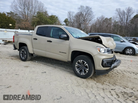 2021 Chevrolet Colorado 4WD Z71 z VIN 1GCGTDEN7M1221936, wystawiony jako Copart lot #47198755 z przebiegiem 46 422 mil mil oraz Szkoda całkowita • Salvage title. Historia ofert i sprzedaży dostępna na DreamBid. Obrazek 4.