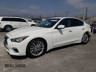 2021 Infiniti Q50 Luxe z VIN JN1EV7BP4MM707520, wystawiony jako Copart lot #62401874 z przebiegiem 25 955 mil mil oraz Szkoda całkowita • Salvage title. Historia ofert i sprzedaży dostępna na DreamBid. Obrazek 1.