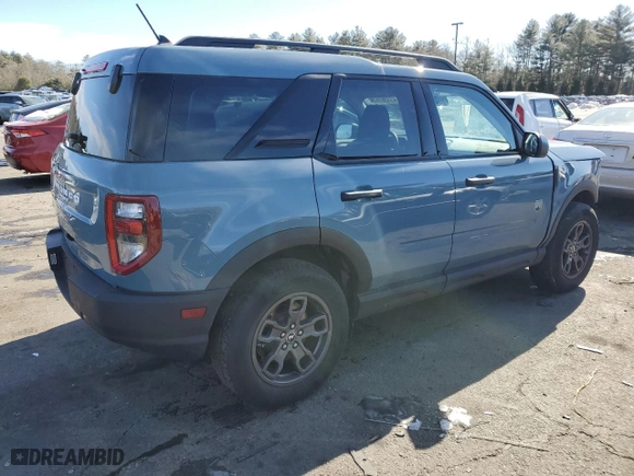 2022 Ford Bronco Sport Big Bend with VIN 3FMCR9B68NRE19516, listed as a Copart auction lot 43336165 with 21,025 mi miles and Salvage Title. Bid and sale history available at carsss.com. Image 3.