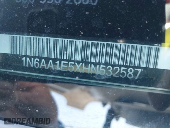 2017 Nissan Titan SV with VIN 1N6AA1E5XHN532587, listed as a IAAI auction lot 42019155 with 90,496 mi miles and . Bid and sale history available at DreamBid. Image 9.